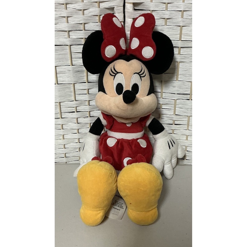 Disney Store 18"‎ Minnie Mouse Plush Classic Red Polka Dot Dress